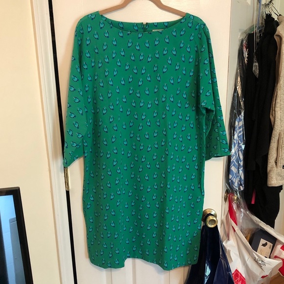 LOFT Green & Blue Quarter-Sleeve Dress - Picture 1 of 5